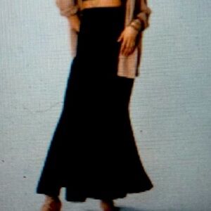 PERFECT for holiday gatherings!!! Anthro Elegant Black Maxi Skirt EUC